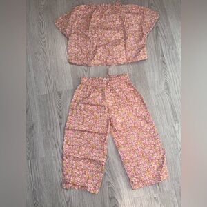 Zara Linen Floral Outfit 4T